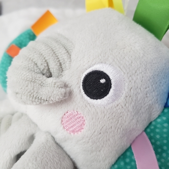 Bright Starts Cuddle‘nTags Elephant Taggie  Lovie Lovey Baby Comfort Blanket EUC - Picture 7 of 16